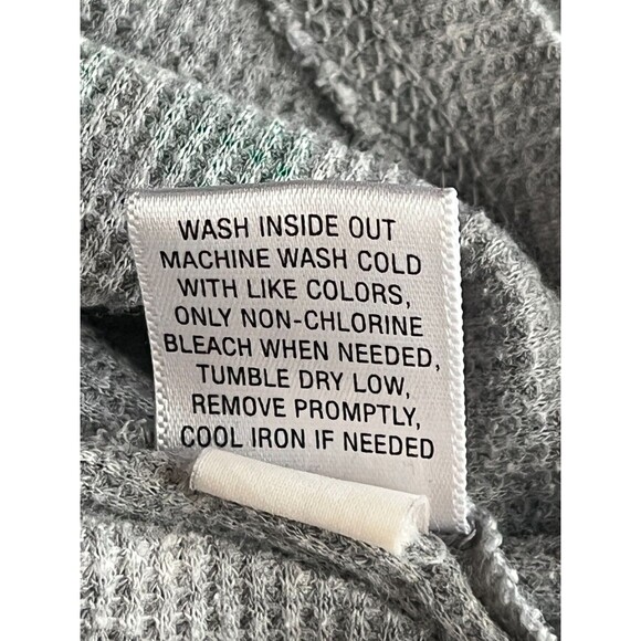 SO Henley Shirt Womens Large Y2k 90s Graphic Print Waflle Knit Long Sleeve Large - Picture 8 of 8